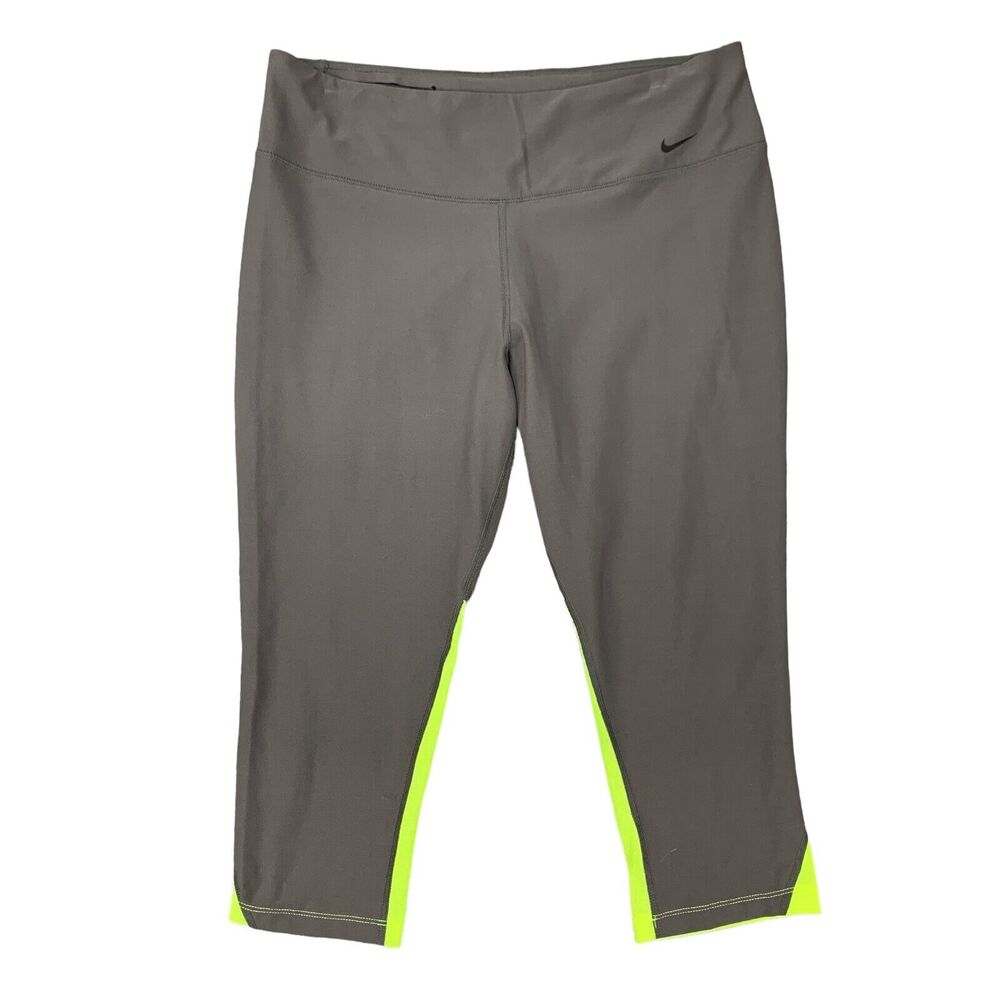 Nike Leggings Women XL Extra Large Legend One Dri Fit Mesh Manel Cropped Pull On